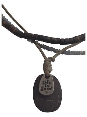 🥳5/$25!🥳 Life Is Good Brown and Gray Layered Pendant Necklace